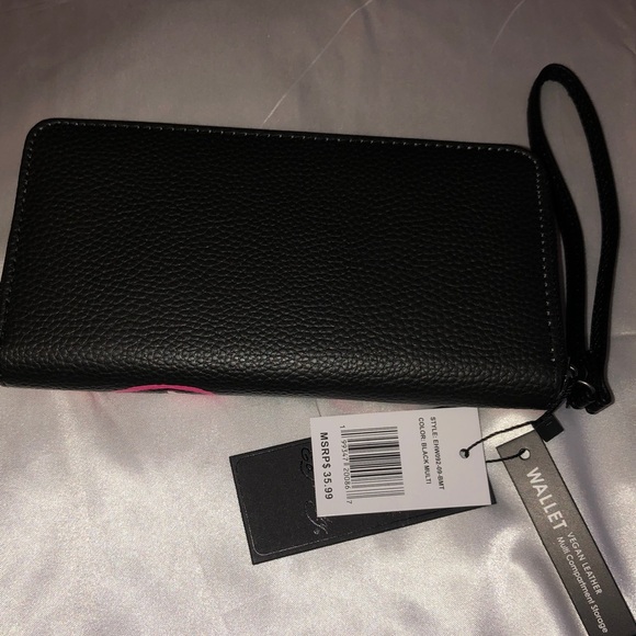 Ed Hardy Black ZA Wallet Love Kills Slowly & Pink Multi Color Floral Print NWT - Picture 9 of 15